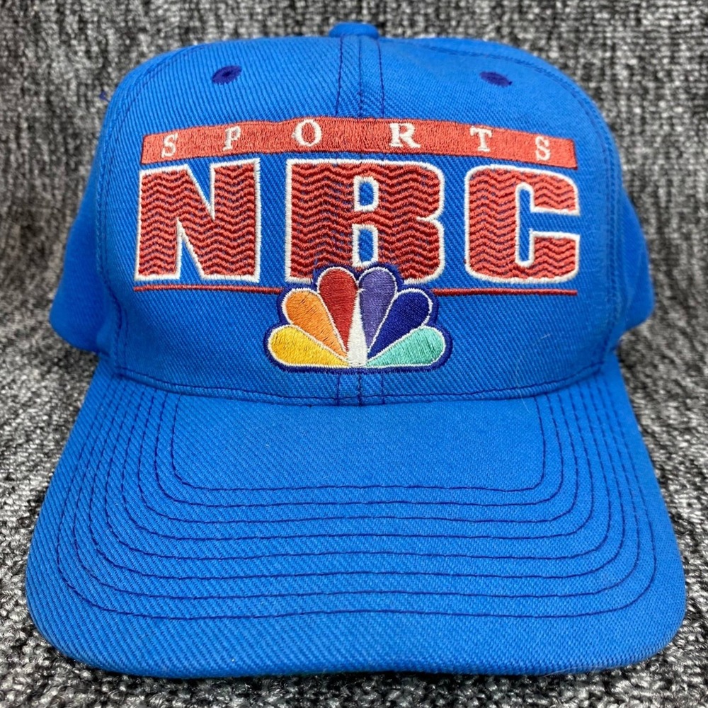 Vintage 90s Sports Specialties NBC Sports Snapback Hat Royal Blue Wool Blend